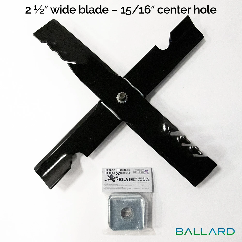Ballard X-Blade Adapter Kit 2-1/2″W X 15/16 Center Hole 3-PK (1 Mower) #XBE-1 1 Ballard X-Blade Adapter Kit 2-1/2″W X 15/16 Center Hole 3-PK (1 Mower) #XBE-1